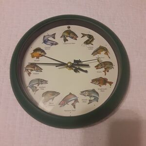 Mark Feldstein Game Fish Splashing Clock Sportsman Lodge Masculine